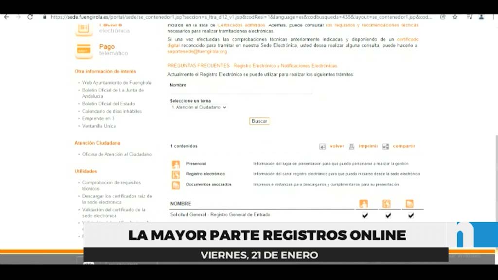 Lee más sobre el artículo El 60% de los documentos registrados en el Ayuntamiento son vía telemática