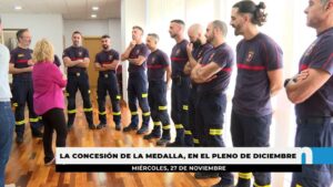 La alcaldesa llevará al pleno de diciembre la concesión la medalla de oro a los bomberos desplazados a Valencia