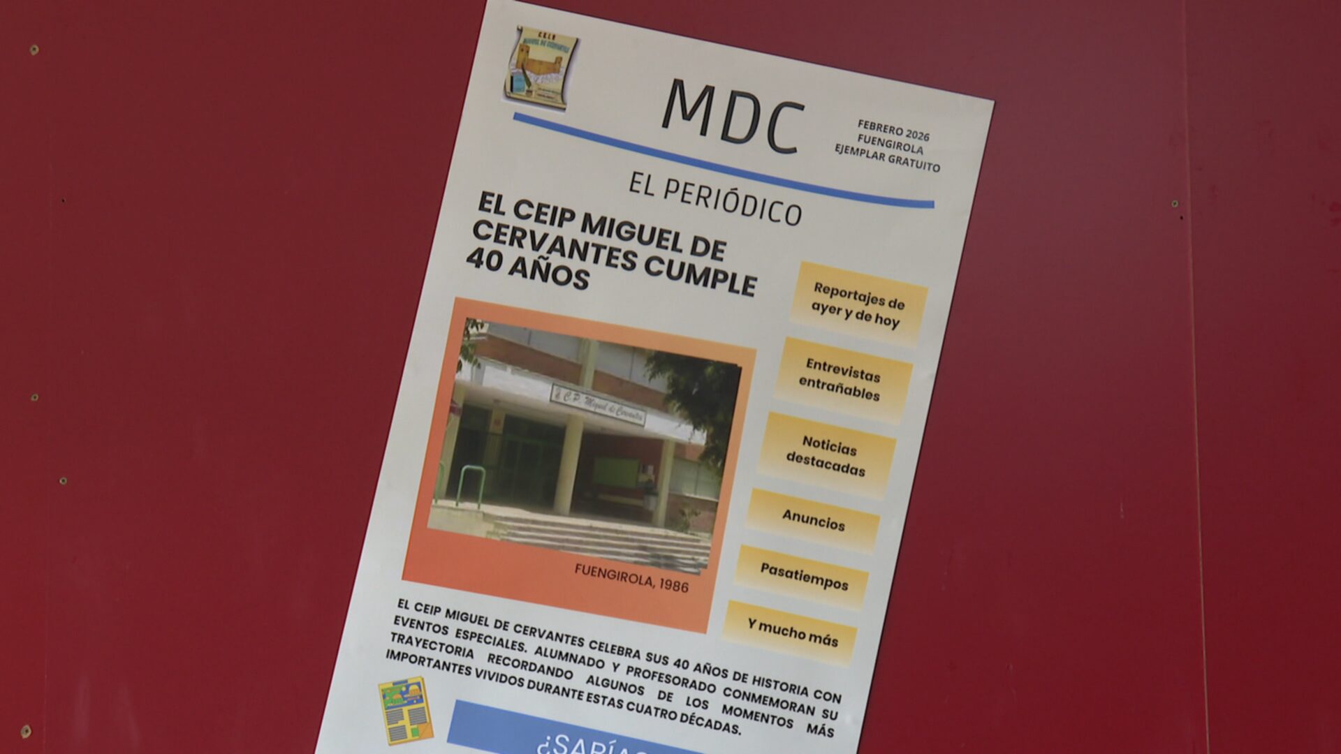 Lee más sobre el artículo El CEIP Miguel de Cervantes celebra su 40 aniversario con una jornada especial de carnaval