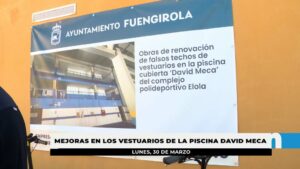 El Ayuntamiento renueva los falsos techos de los vestuarios de la piscina David Meca